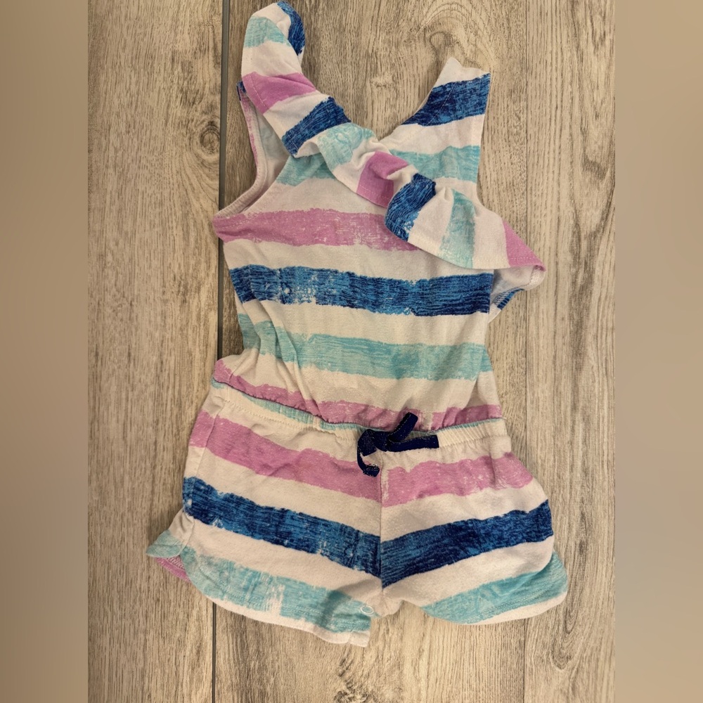 Cat & Jack Blue and Purple Romper with Playful Stripes
